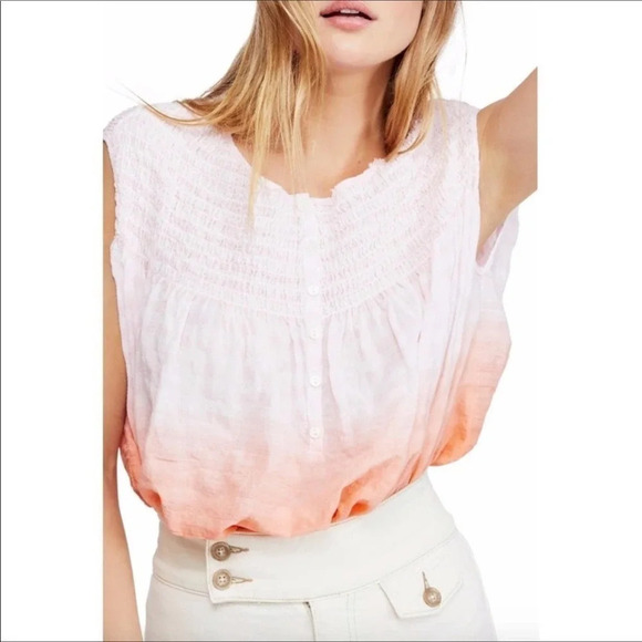 Free People Little Bit of Something Ombré Blouse S - Picture 2 of 7